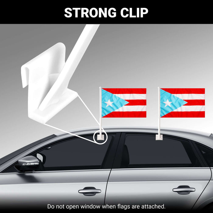 G128 2 Pack: Puerto Rico Light Blue Flag | 11x17 In | Double LiteWeave Pro Series Double Sided Printed 150D Polyester | Flagpole Included | Perfect for Festival Celebrations, Parades