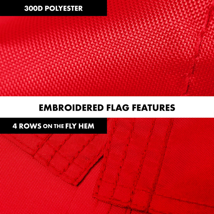 G128 Combo Pack: 6 Ft Twist Free Aluminum Spinning Flagpole (Black) & American USA All Red Flag | 3x5 Ft | ToughWeave Series Embroidered 300D Polyester | Pole with Flag Included