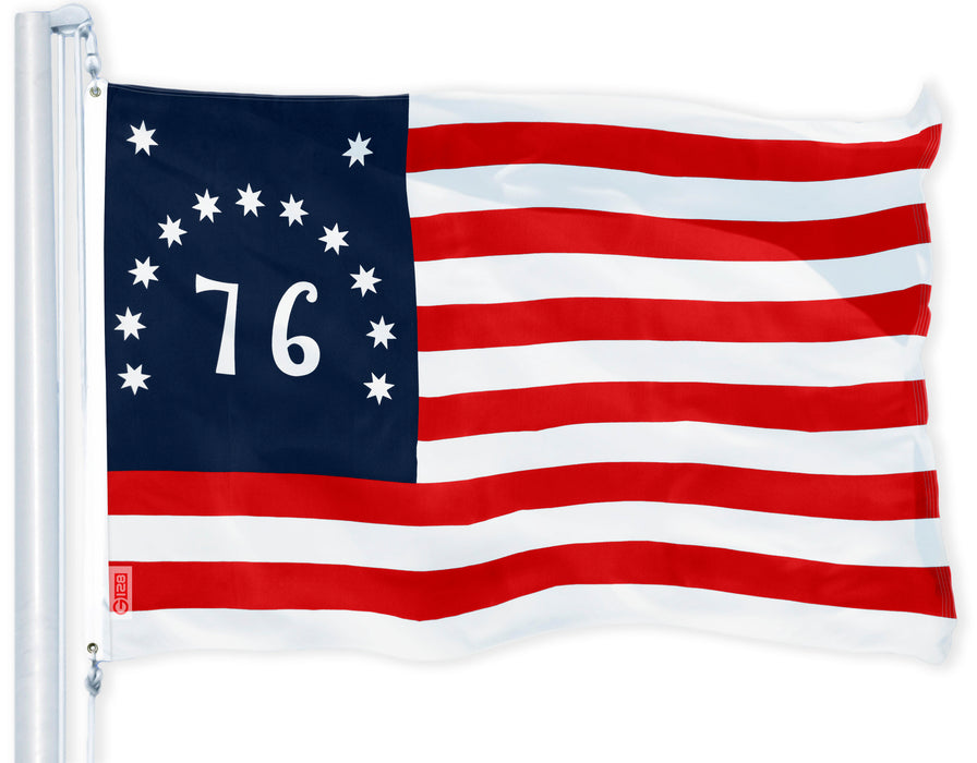 G128 Bennington 76 Flag | 3x5 Ft | LiteWeave Pro Series Printed 150D Polyester | Historical Flag, Indoor/Outdoor, Vibrant Colors, Brass Grommets