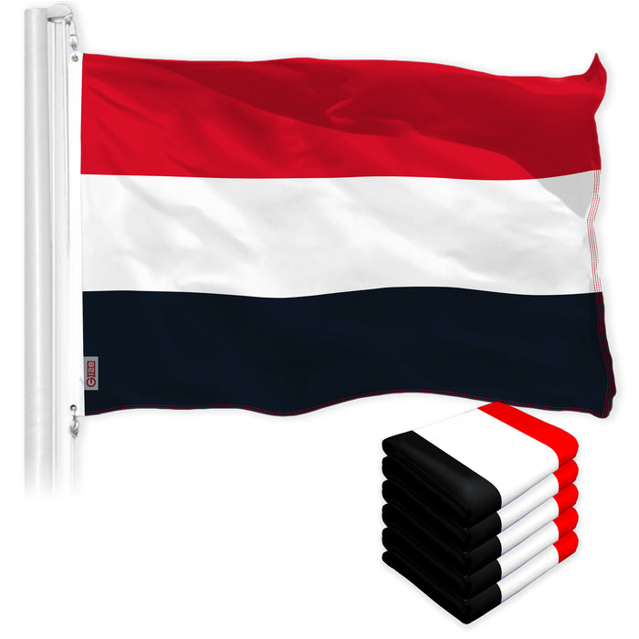 G128 5 Pack: Yemen (Yemeni) Flag | 3x5 feet | Printed 150D Indoor/Outdoor, Vibrant Colors, Brass Grommets, Quality Polyester, Much Thicker More Durable Than 100D 75D Polyester