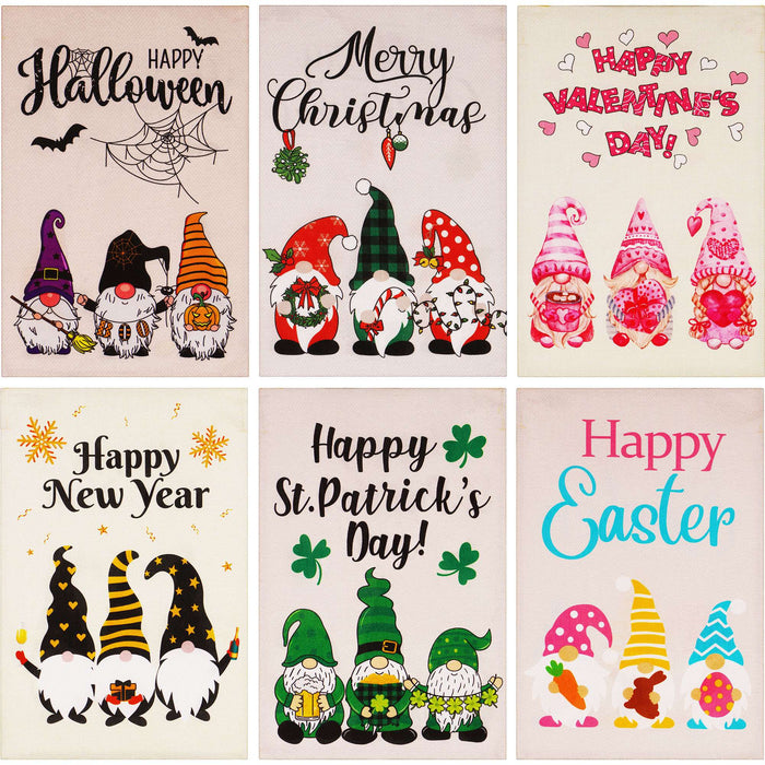 G128 set of 6 holiday gnomes garden flags, 12x18 inch, photo 8