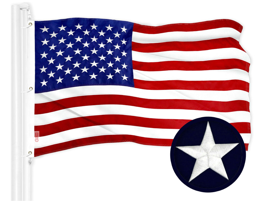 G128 Combo Pack: American USA Flag 6x10 Ft & American USA All Black Flag 6x10 Ft | Both ToughWeave Series Embroidered 210D Polyester, Brass Grommets