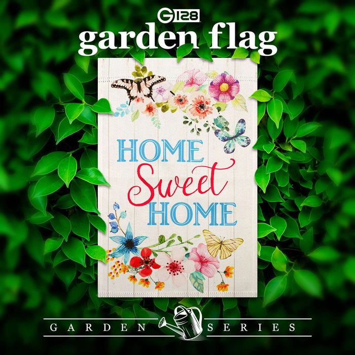 G128 Home Sweet Home Butterflies Garden Flag 12x18 In Double Sided Spring Yard Garden Lawn Decoration