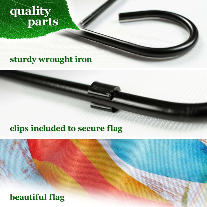 G128 36x16IN Garden Flag Stand & 12x18 Surfs Up Surfboard Flag Kit