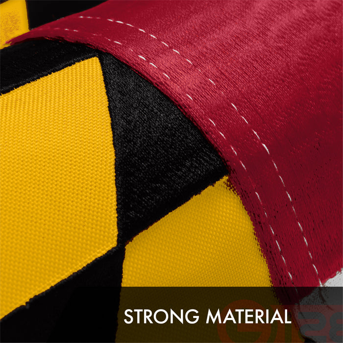 G128 3 Pack: Maryland MD  | 1x1.5 Ft | ToughWeave Series Embroidered 300D Polyester | Embroidered Design, Indoor/Outdoor, Brass Grommets