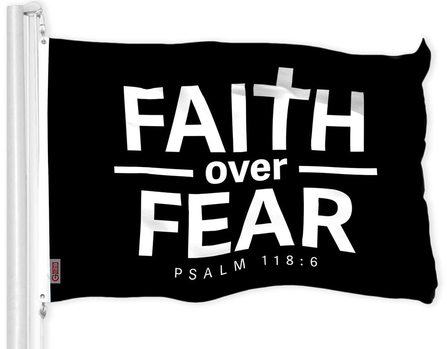 G128 Faith over Fear Flag | 3x5 Ft | LiteWeave Pro Series Printed 150D Polyester | Indoor/Outdoor, Vibrant Colors, Brass Grommets