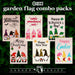 G128 set of 6 holiday gnomes garden flags, 12x18 inch
