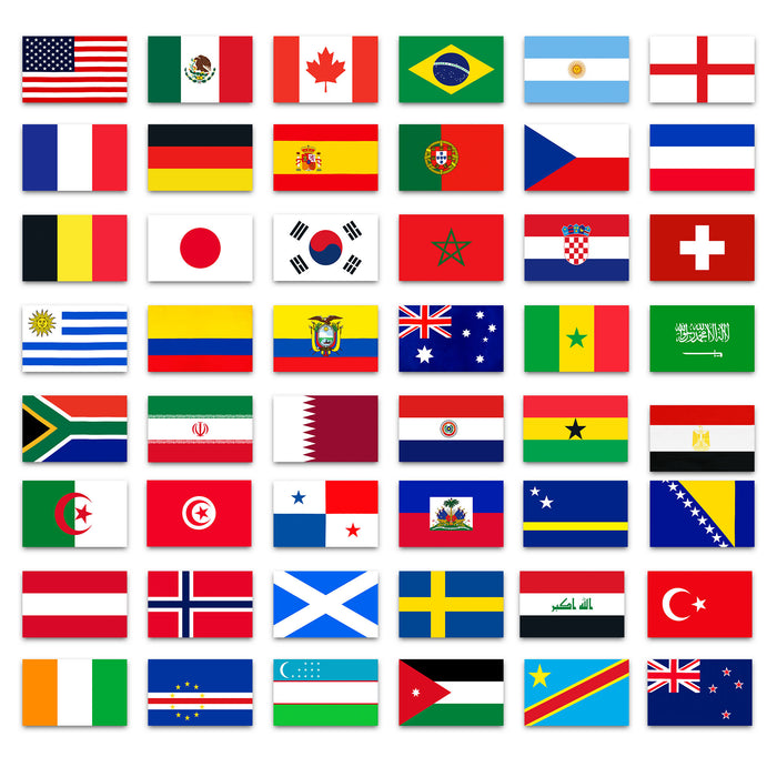 G128 World Soccer Tournament 2026 Cup 48 Countries Flag Set | 3x5 Ft | Total 48 Printed Flags, Decor for Fan Club Party, Soccer Events, Fan Celebration