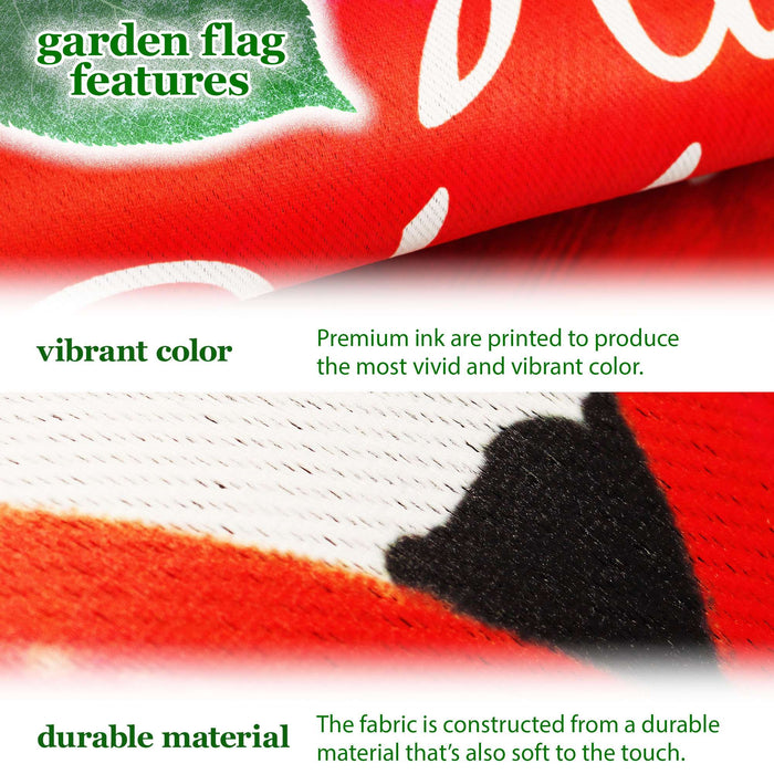 G128 Combo Pack: Garden Flag Stand 36x16IN & Garden Flag Happy Valentine's Day Striped Heart Printed 12x18IN Double Sided