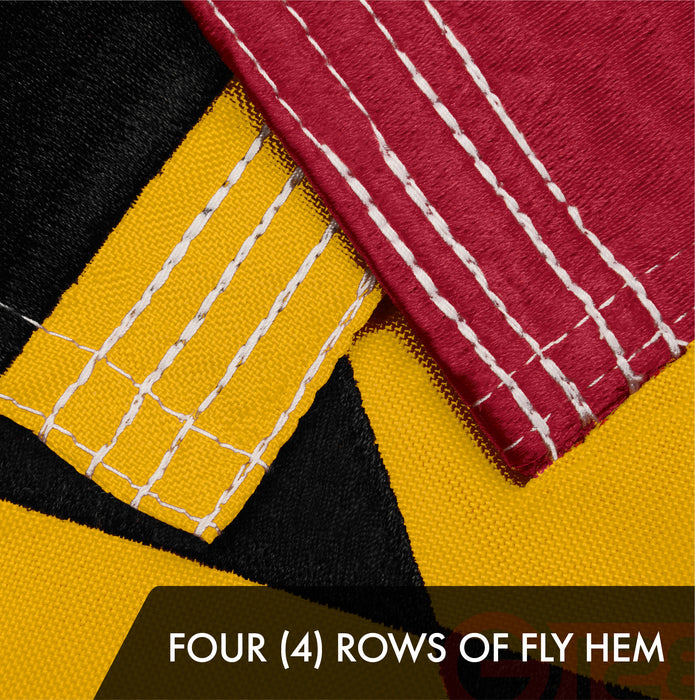 G128 3 Pack: Maryland MD  | 1x1.5 Ft | ToughWeave Series Embroidered 300D Polyester | Embroidered Design, Indoor/Outdoor, Brass Grommets
