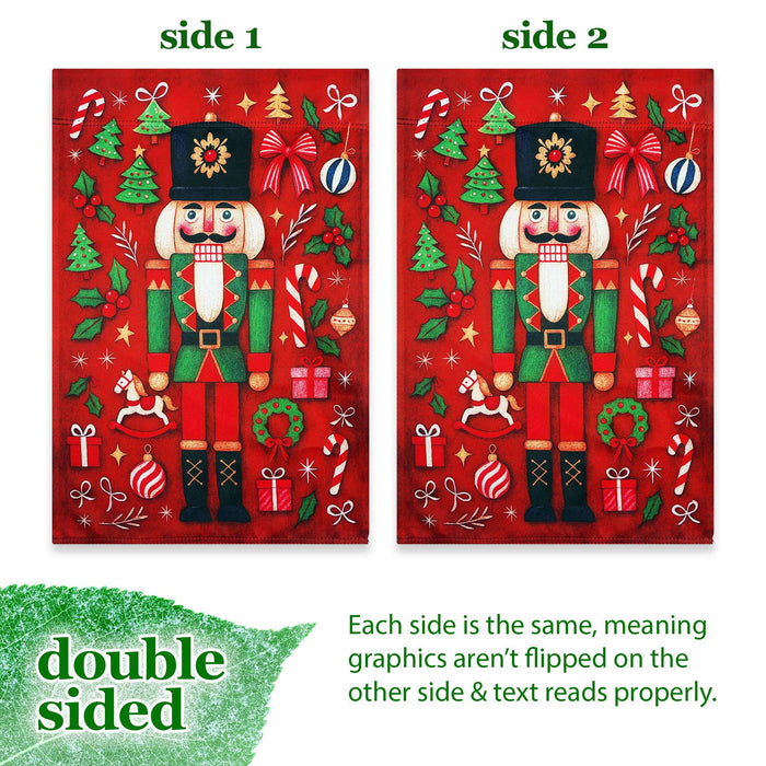 G128 Christmas Nutcracker Holiday Garden Flag 12x18 In Double Sided Christmas Yard Garden Lawn Decoration