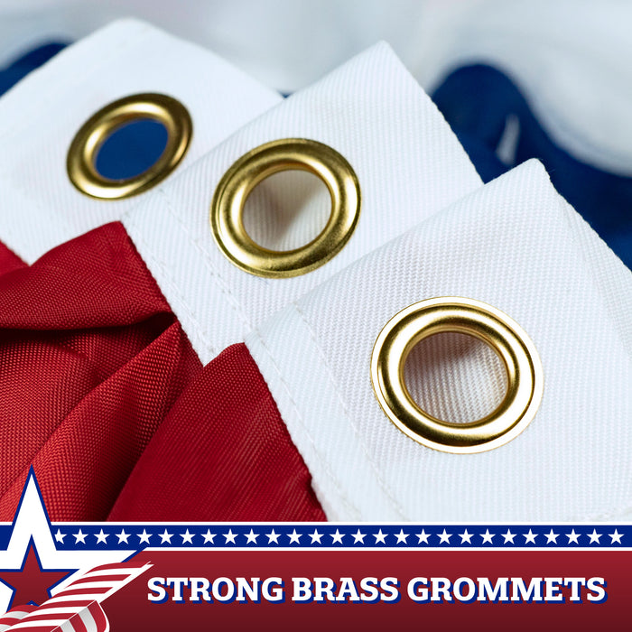 G128 - USA Pleated Fan Flag, 2x4 Feet American USA Bunting Decoration Flags Embroidered Patriotic Stars & Sewn Stripes Canvas Header Brass Grommets