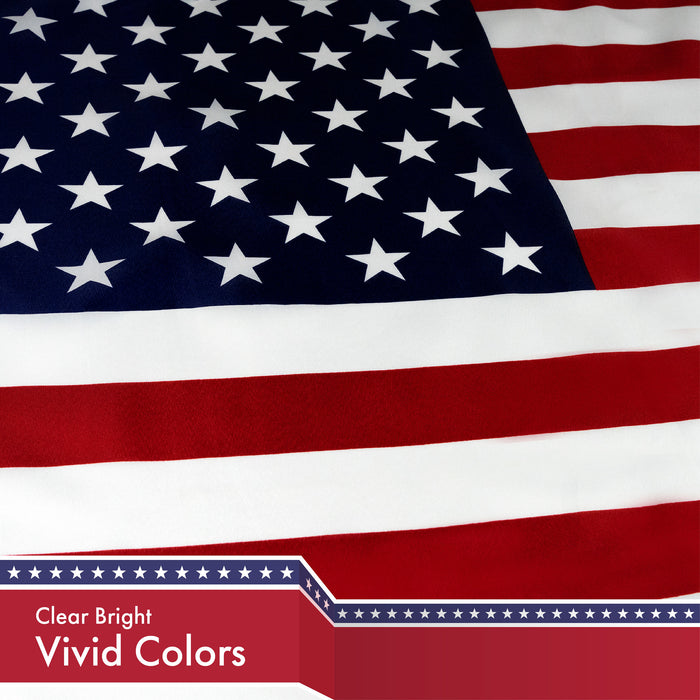 G128 Combo Pack: USA American Flag 3x5 Ft 150D Printed Stars & India Flag 3x5 Ft 150D Printed