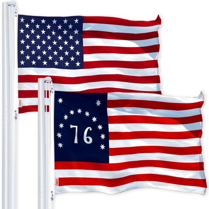 G128 3x5 FT American US Flag – Stars & Stripes, Brass Grommets, 150D Polyester