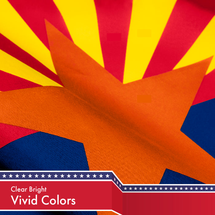 3x5 Ft Arizona State Flag - Heavy Duty Nylon, UV Resistant, Brass Grommets, Made In USA