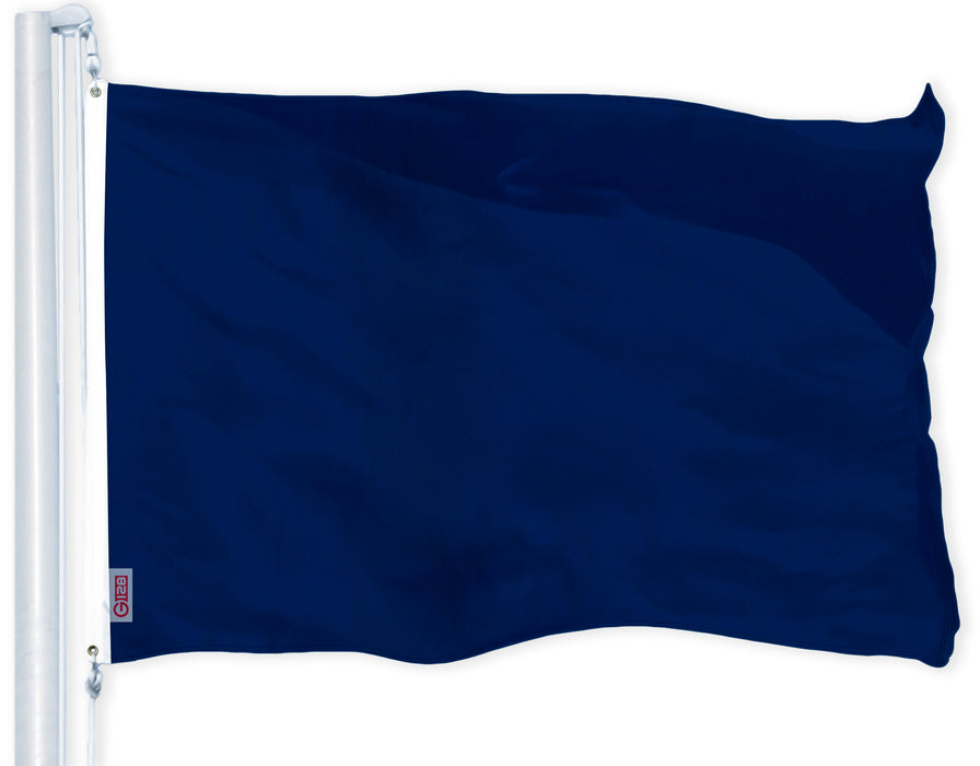 G128 Solid Blue Color Flag | 3x5 feet | Printed 150D, Indoor/Outdoor, Vibrant Colors, Brass Grommets, Quality Polyester, Much Thicker More Durable Than 100D 75D Polyester