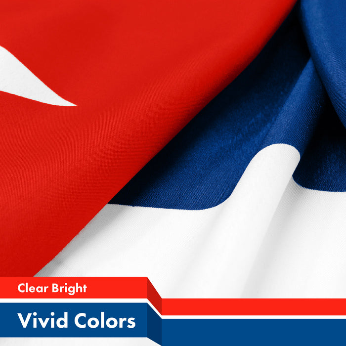 G128 Republic of Cuba Cuban Flag | 3x5 feet | Printed 150D, Indoor/Outdoor, Vibrant Colors, Brass Grommets, Quality Polyester, Much Thicker More Durable Than 100D 75D Polyester
