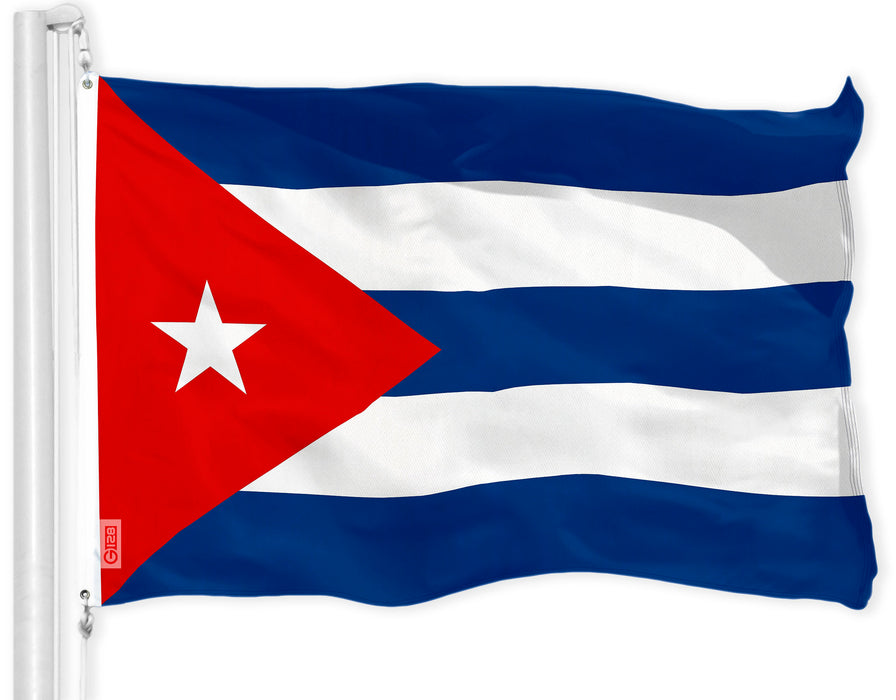 G128 Republic of Cuba Cuban Flag | 3x5 feet | Printed 150D, Indoor/Outdoor, Vibrant Colors, Brass Grommets, Quality Polyester, Much Thicker More Durable Than 100D 75D Polyester