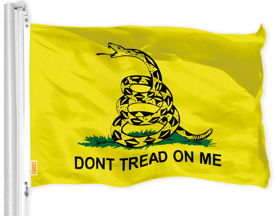 G128 Combo Pack: USA American Flag 3x5 Ft 150D Printed Stars & Gadsden (Dont Tread On Me) Flag 3x5 Ft 150D Printed