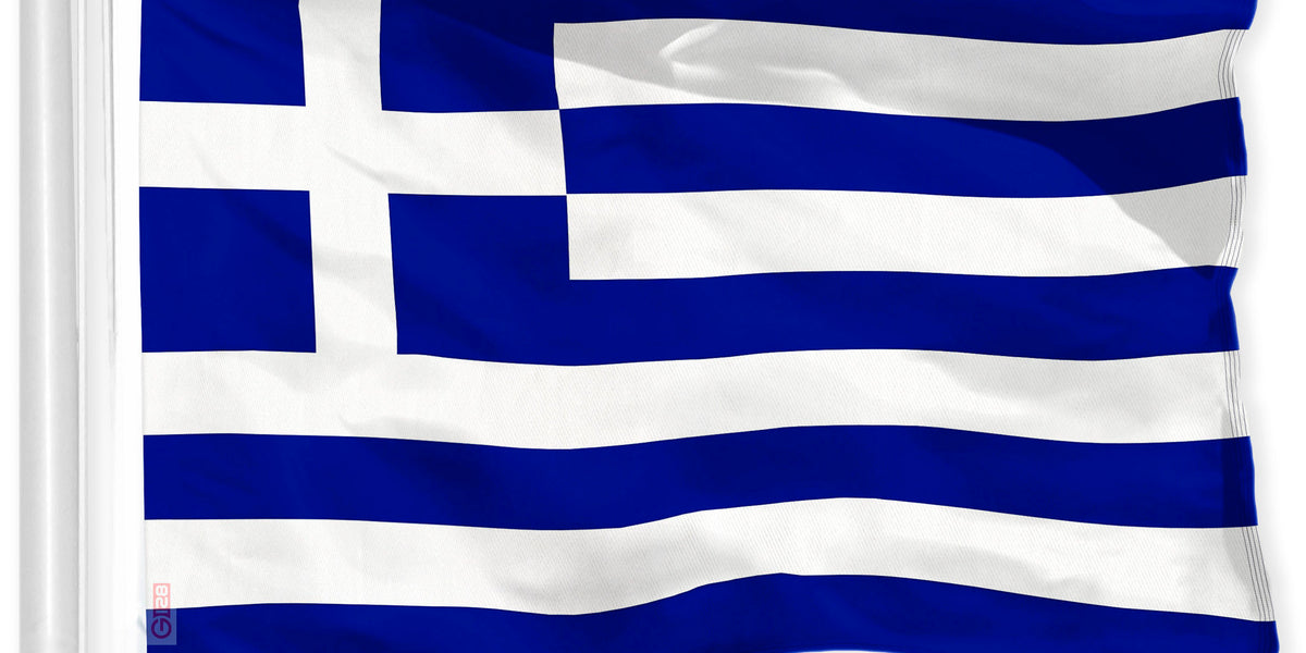 Confezione Da 3 Bandiere Della Grecia G128 Dimensioni 3x5 Piedi (90x150 Cm) In Poliestere 150D - Foto 6