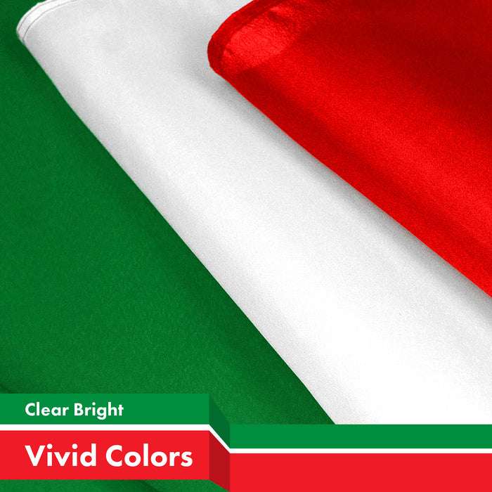 G128 Combo Pack: USA American Flag 3x5 Ft 150D Printed Stars & Italy (Italian) Flag 3x5 Ft 150D Printed