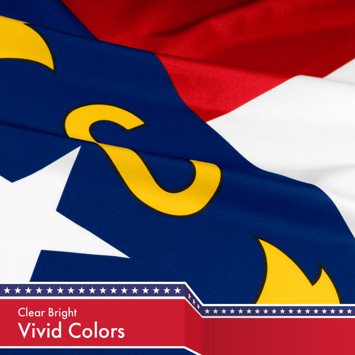 North Carolina State Flag 150D Printed Polyester 3x5 Ft