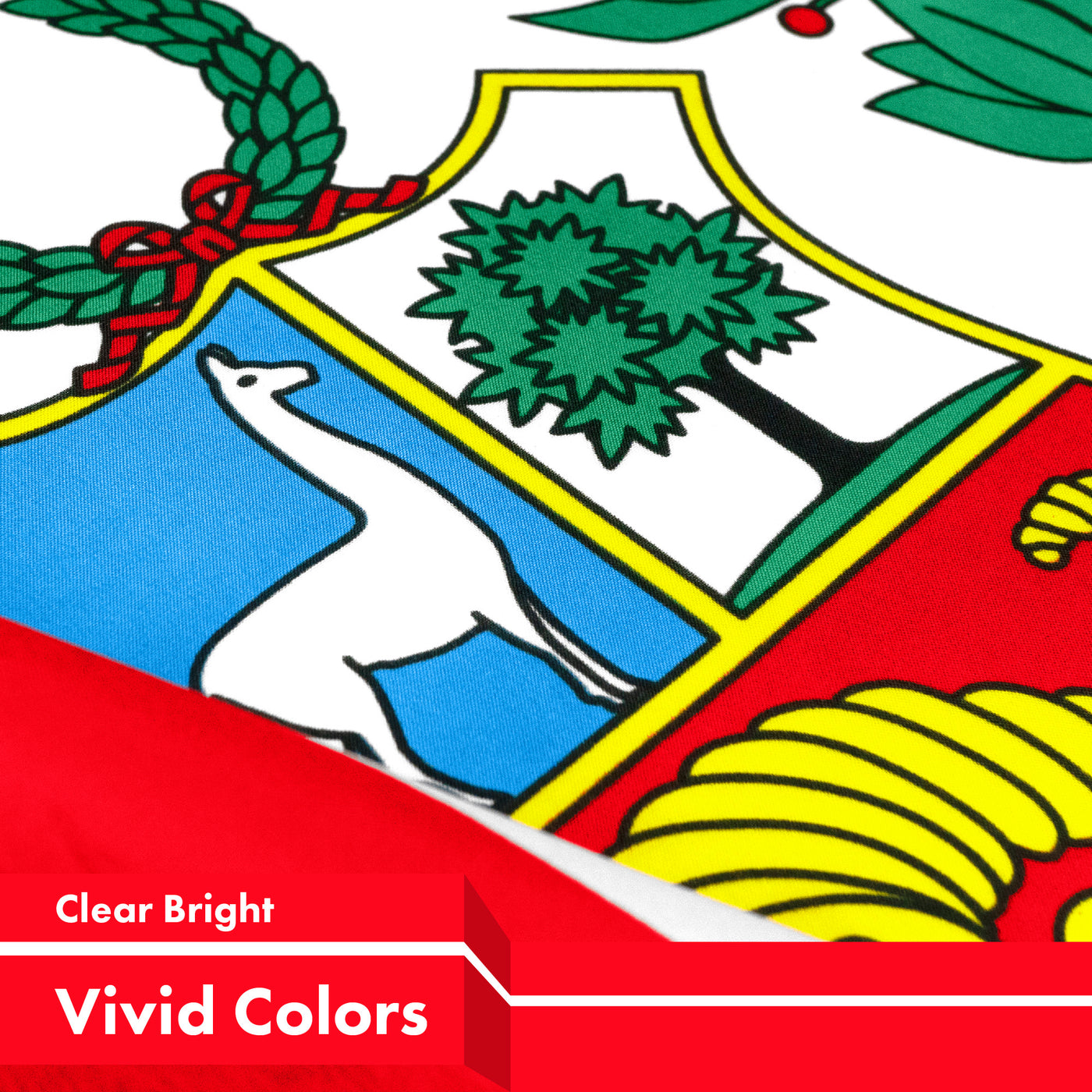 G128 Peru Flag 3x5 FT - Printed 150D Polyester For Outdoor Or Indoor Display