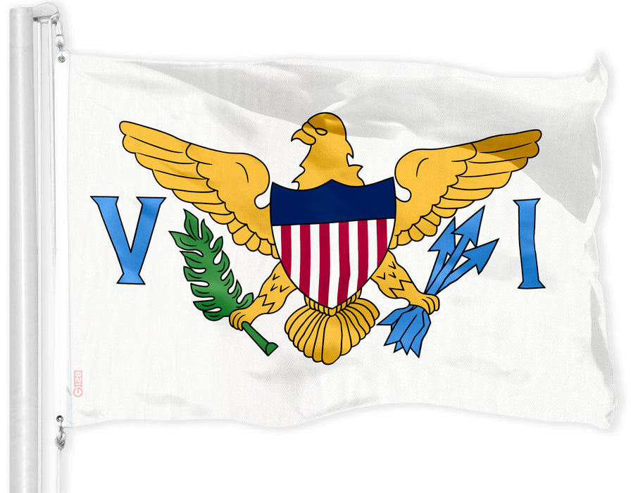G128 Virgin Islands Flag | 3x5 feet | Printed 150D, Indoor/Outdoor, Vibrant Colors, Brass Grommets, Quality Polyester, Much Thicker More Durable Than 100D 75D Polyester