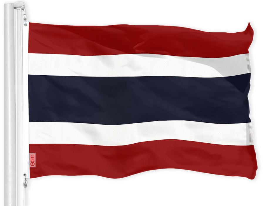 G128 Combo Pack: USA American Flag 3x5 Ft 150D Printed Stars & Thailand (Thai) Flag 3x5 Ft 150D Printed