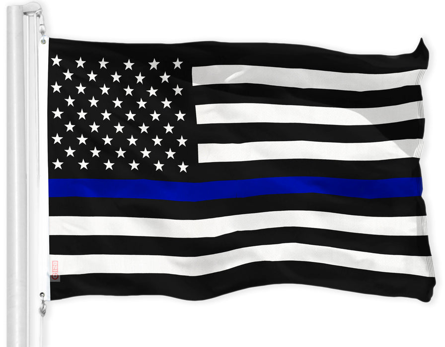 Thin Blue Line Flag 150D Printed Polyester 3x5 Ft