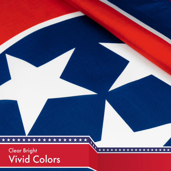 G128 Tennessee State Flag | 3x5 feet | Printed 150D, Indoor/Outdoor, Vibrant Colors, Brass Grommets, Quality Polyester, Much Thicker More Durable Than 100D 75D Polyester