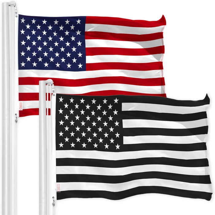 american flag black and white background