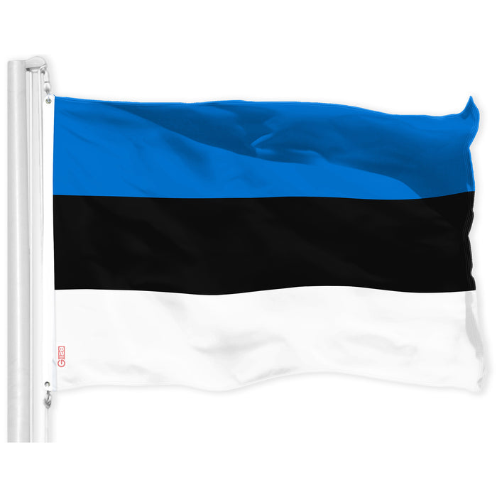 G128 Combo Pack: American USA Flag 3x5 Ft & Estonia Flag 3x5 Ft, Both Printed 150D Polyester, Indoor/Outdoor, Brass Grommets