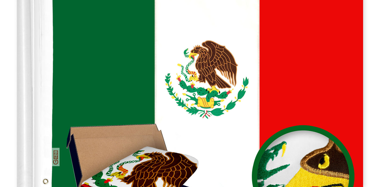 G128 Mexico (Mexican) Flag | 4x6 feet | Double Sided Embroidered