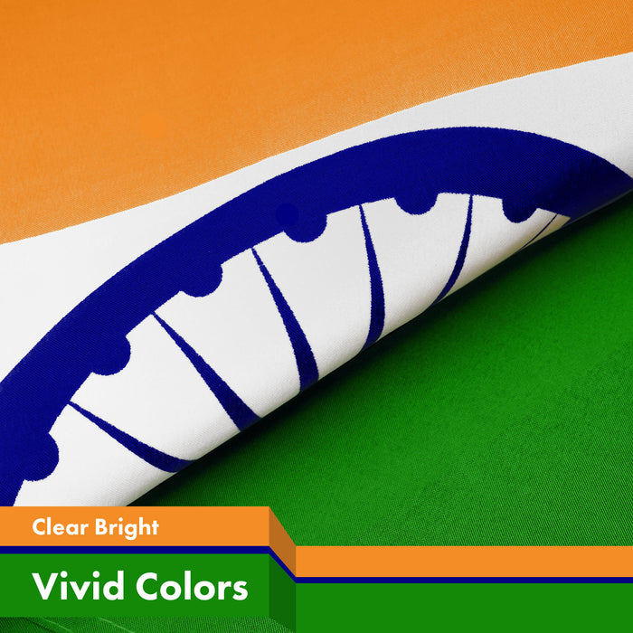 G128 10 Pack: India (Indian) Flag | 3x5 feet | Printed 150D Indoor/Outdoor, Vibrant Colors, Brass Grommets, Quality Polyester, Much Thicker More Durable Than 100D 75D Polyester