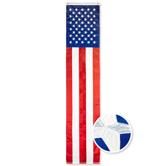 G128 American USA Pull Down Bunting Flag | 1.67x8 Ft | Embroidered Polyester