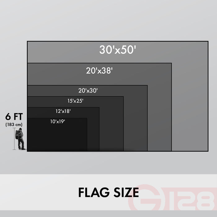 G128 2 Pack: American USA Flag | 20x30 Ft | StormFlyer Series Embroidered 220GSM Spun Polyester | Country Flag, Embroidered Stars, Sewn Stripes, Indoor/Outdoor, Brass Grommets, Heavy Duty, All Weather
