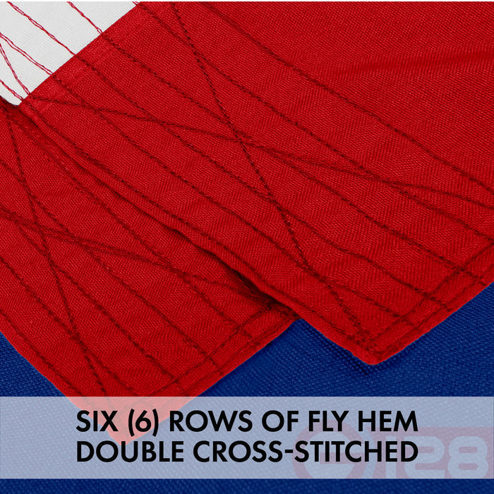 G128 2 Pack: American USA Flag | 10x19 Ft | StormFlyer Series Embroidered 220GSM Spun Polyester | Country Flag, Embroidered Stars, Sewn Stripes, Indoor/Outdoor, Brass Grommets, Heavy Duty, All Weather