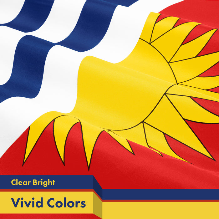 G128 10 Pack: Kiribati I-Kiribati Flag | 3x5 Ft | LiteWeave Pro Series Printed 150D Polyester | Country Flag, Indoor/Outdoor, Vibrant Colors, Brass Grommets