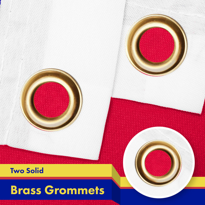 G128 5 Pack: Andorra Andorran Flag | 3x5 Ft | LiteWeave Pro Series Printed 150D Polyester | Country Flag, Indoor/Outdoor, Vibrant Colors, Brass Grommets