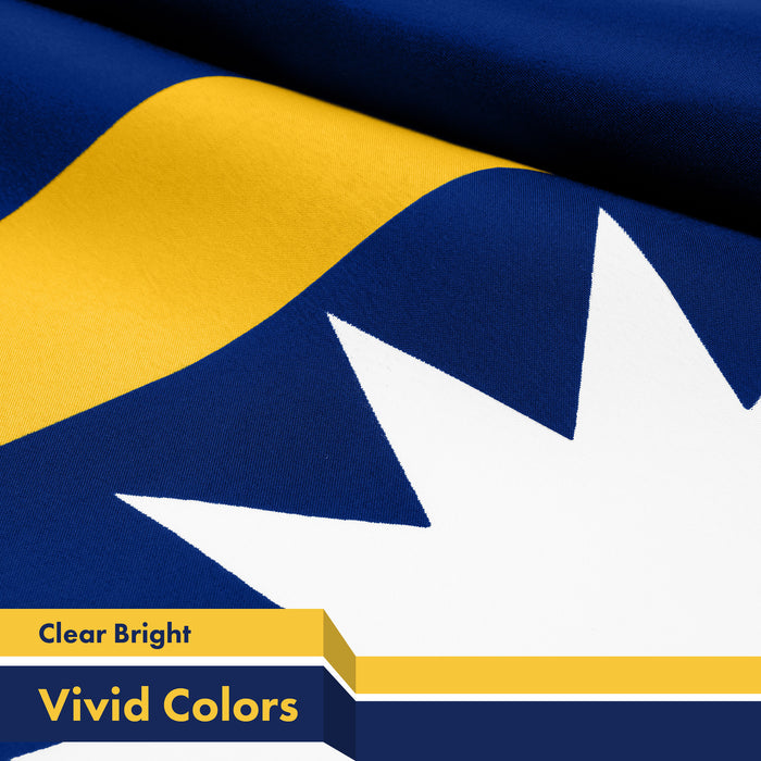 G128 Combo Pack: American USA Flag 3x5 Ft & Nauru Nauruan Flag 3x5 Ft | Both LiteWeave Pro Series Printed 150D Polyester, Brass Grommets