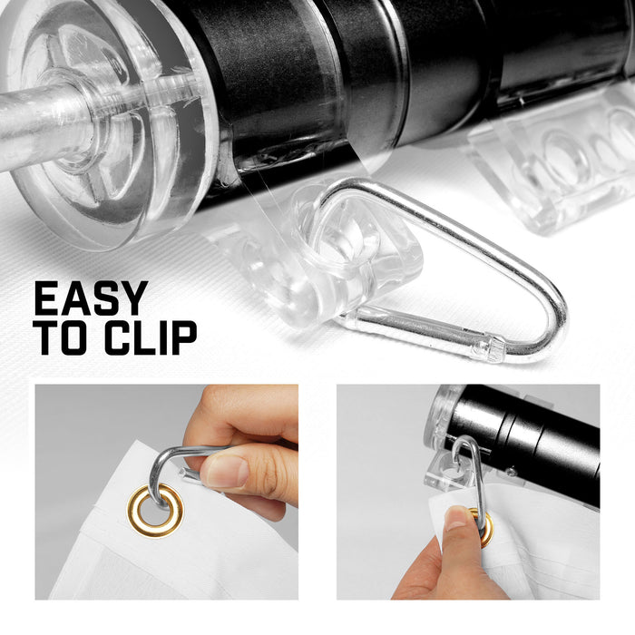 G128 Combo Pack: 20 Ft Telescoping Aluminum Flagpole (Black) & American and All Black USA Flags 3x5 Ft, Both ToughWeave Series Embroidered Polyester | Pole with Flags Included