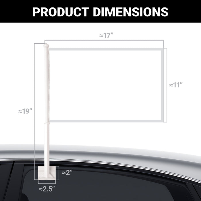 G128 Combo Pack: American USA Car Flag & Thin Blue Line Car Flag 11x17 In | Both Double Sided Printed 150D Polyester | Flagpole Included | Perfect for Festival Celebrations, Parades