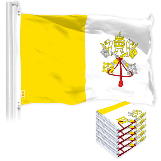 Ｔｈｅ Ｖａｔｉｃａｎ （高品質カラー印刷） G128 5 Pack: Vatican City Flag 4x6 Ft — G128store.com