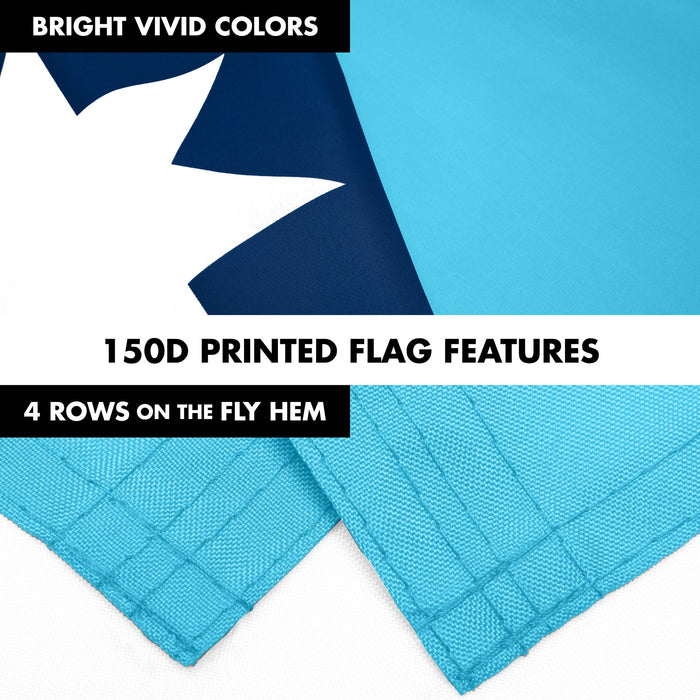G128 Combo Pack: 6 Ft Tangle Free Aluminum Spinning Flagpole (Black) & Minnesota New Version MN   | 3x5 Ft | LiteWeave Pro Series Printed 150D Polyester | Pole with Flag Included