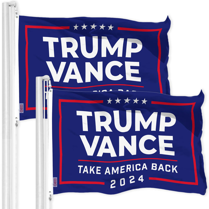 G128 2 Pack: 2024 Election Take America Back Blue Flag | 3x5 Ft | LiteWeave Pro Series Printed 150D Polyester | Election Flag, Indoor/Outdoor