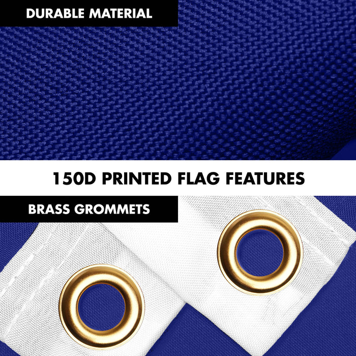 G128 Combo Pack: 6 Ft Tangle Free Aluminum Spinning Flagpole (Black) & 2024 Election Take America Back Blue Flag  | 3x5 Ft | LiteWeave Pro Series Printed 150D Polyester | Pole with Flag Included