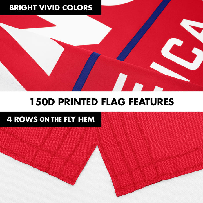 G128 Combo Pack: 6 Ft Tangle Free Aluminum Spinning Flagpole (Black) & 2024 Election Take America Back Red Flag  | 3x5 Ft | LiteWeave Pro Series Printed 150D Polyester | Pole with Flag Included