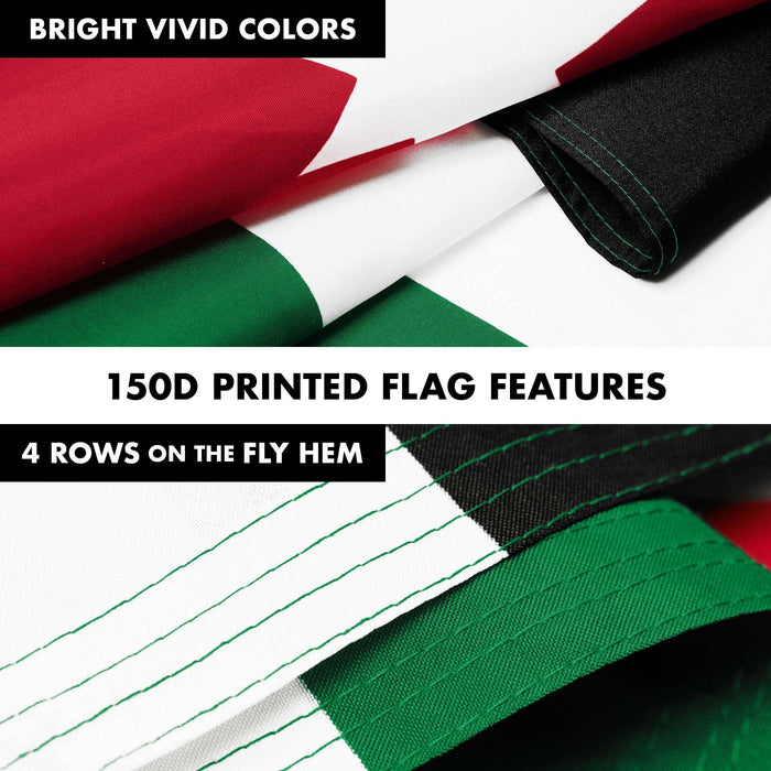 G128 Combo Pack: 6 Ft Twist Free Aluminum Spinning Flagpole (Silver) & Jordan Flag | 3x5 Ft | LiteWeave Pro Series Printed 150D Polyester | Pole with Flag Included