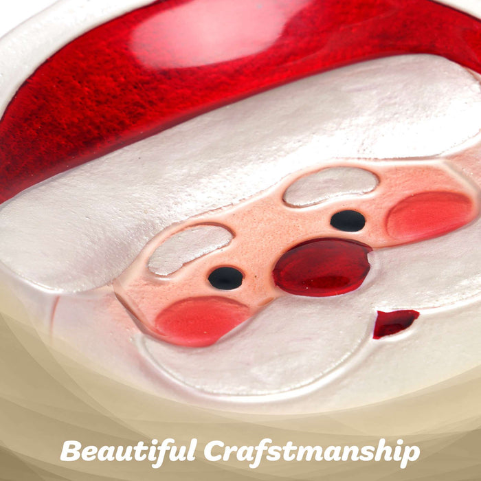 G128 Santa Claus glass Christmas serving platter, 12 inch holiday plate
